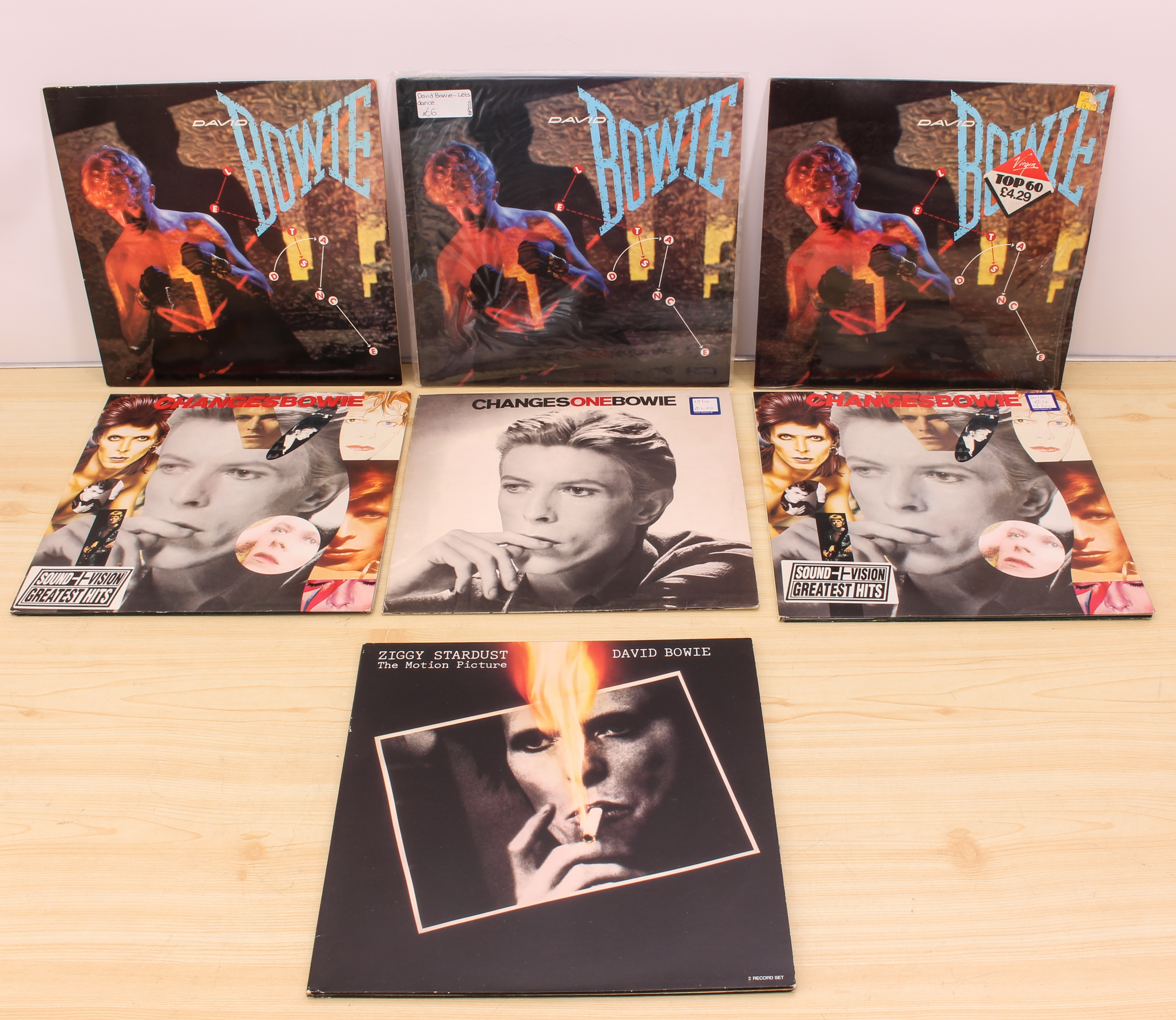 14 albums by David Bowie to include: Ziggy Stardust x 3; Aladdin Sane x 2; Pin Ups; Heroes; Let's - Image 3 of 3