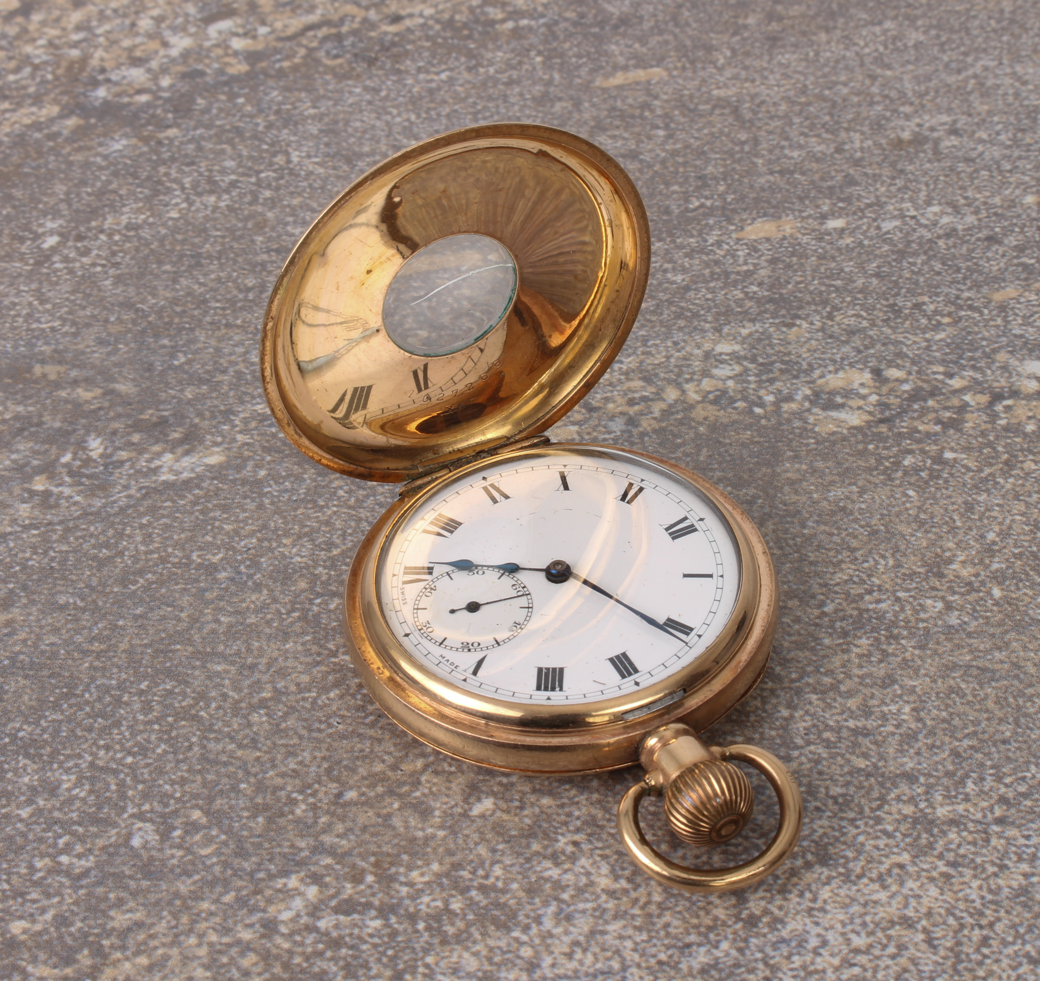 A rolled gold half hunter fob wind pocket watch - with Forward Swiss 15 jewel lever movement ( - Image 3 of 4