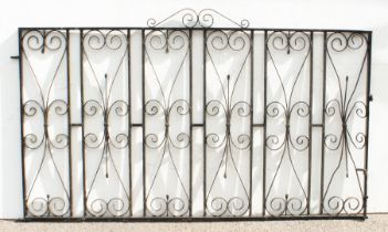 A pair of 6' wide wrought iron gates