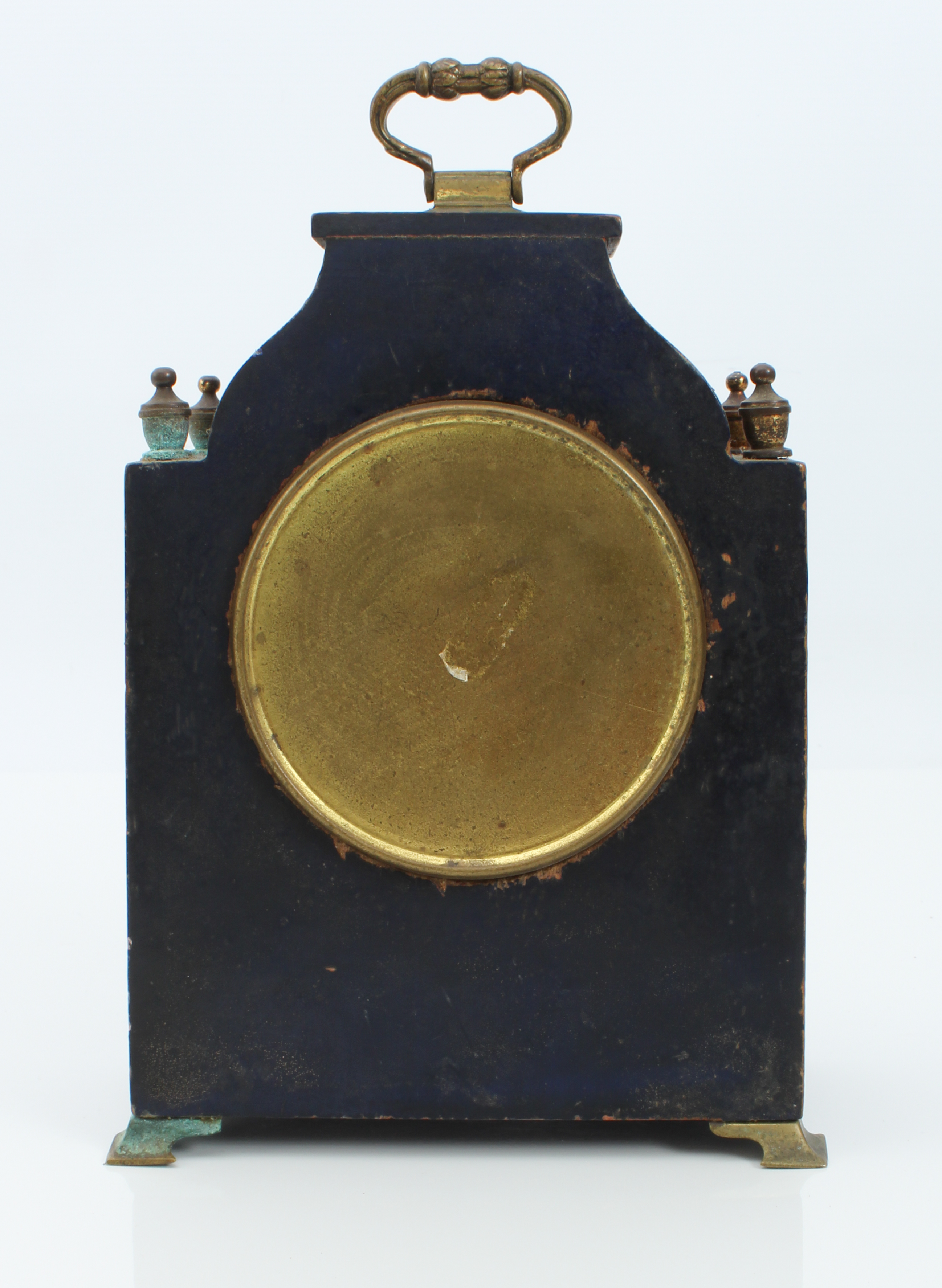 A brass-mounted desk or mantel clock in the Chinoiserie style - late-19th century, silvered 3¼ in - Image 9 of 10