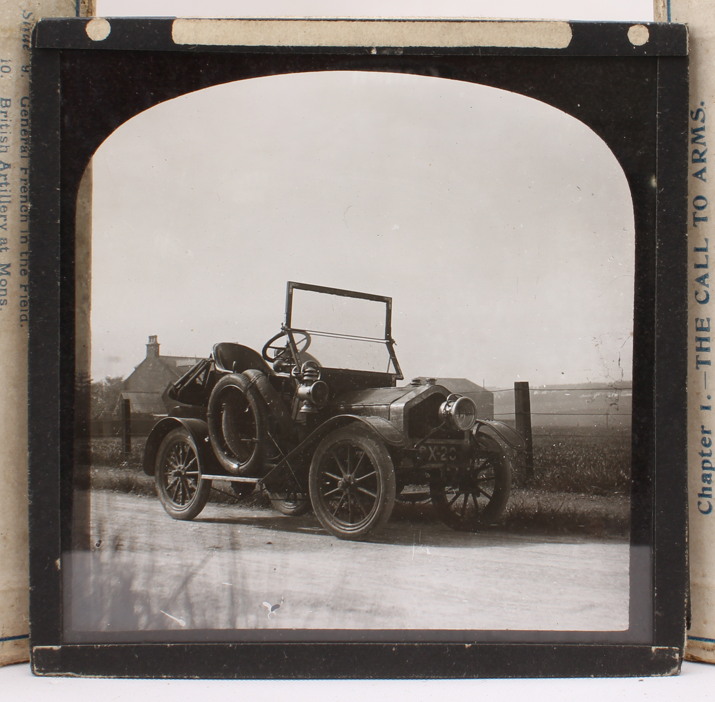 A cased magic lantern and a good quantity of slides to include: a mahogany and gilt-brass hand- - Image 3 of 14