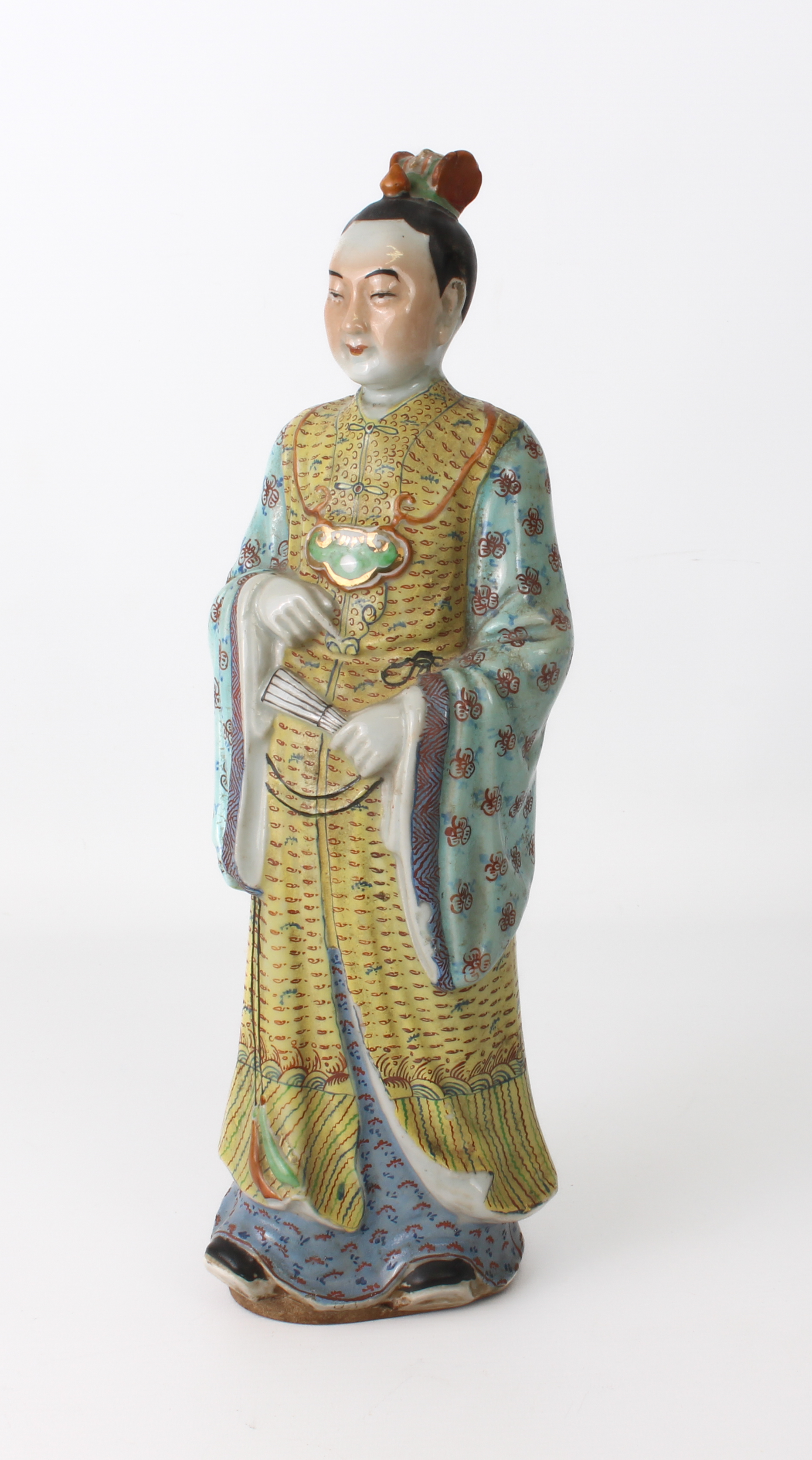 A 20th century decorative Chinese figurine (40 cm high) and possibly a hand-painted Chinese 18th - Image 2 of 16