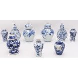 Nine pieces of 20th century Chinese blue-and-white porcelain and two Japanese: 1. two moon flasks