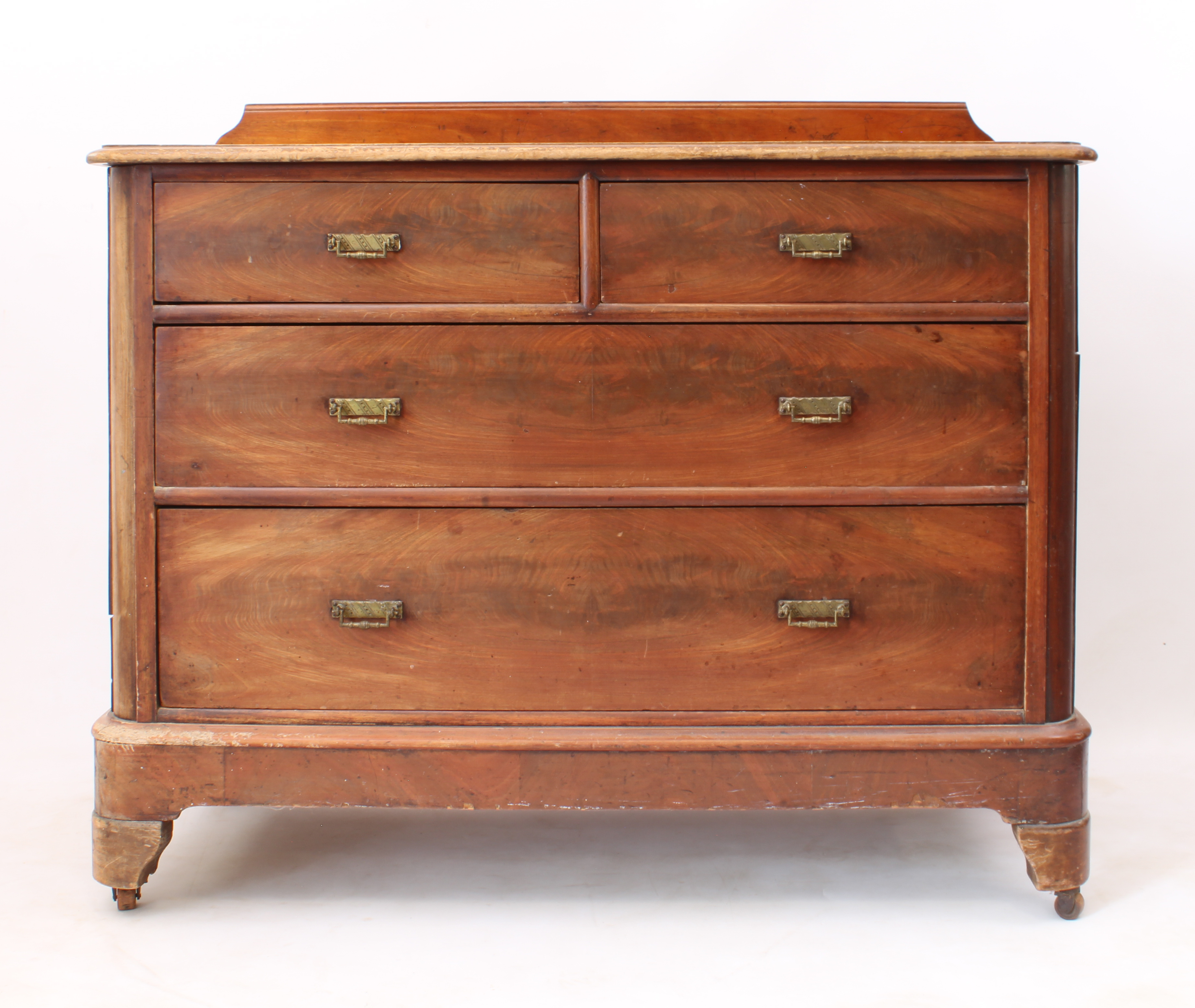 A late 19th century mahogany chest of drawers - the moulded top with short upstand over two short - Image 4 of 4