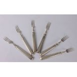 A set of six George V silver pickle forks - Asprey & Co. Ltd., London 1919, gross weight 164.5g.