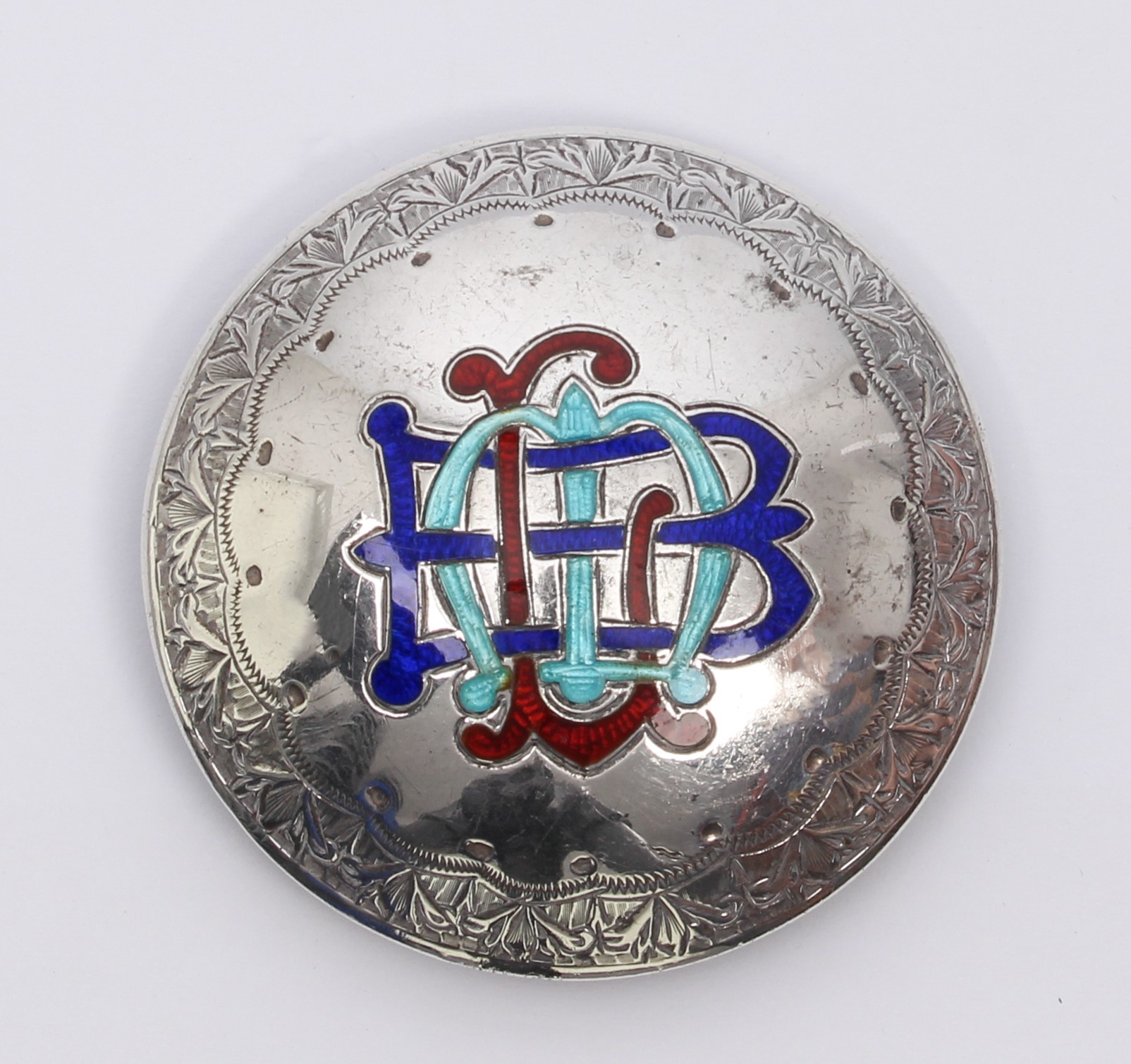 A 19th century white metal and enamel ring box - possibly Persian, indistinct mark to one foot, of - Image 4 of 4