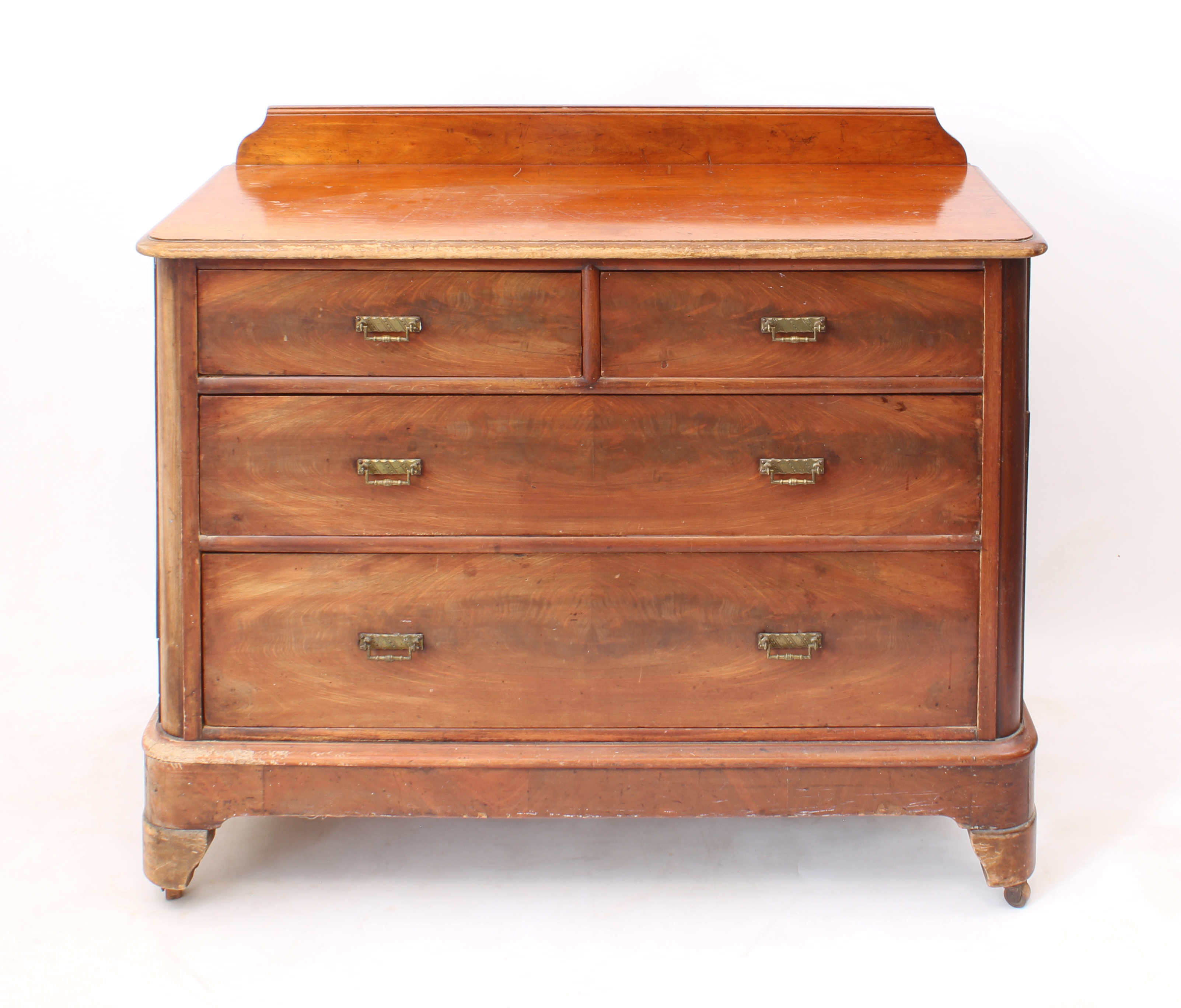 A late 19th century mahogany chest of drawers - the moulded top with short upstand over two short - Image 2 of 4