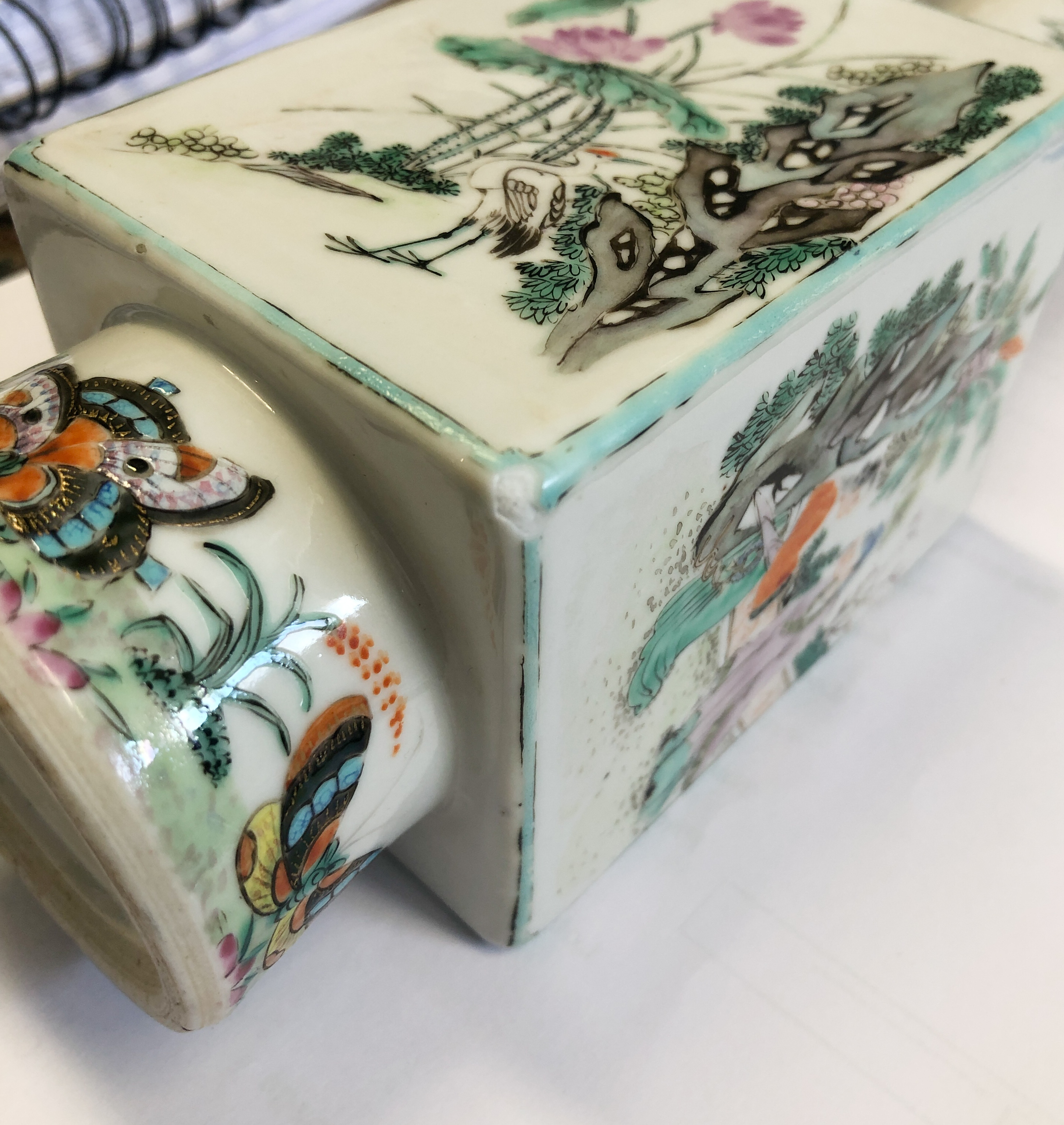 A 20th century decorative Chinese figurine (40 cm high) and possibly a hand-painted Chinese 18th - Image 16 of 16