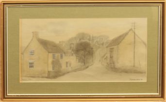 David St Louis Little (contemporary) 'Shilton, Oxon' pencil and watercolour wash, heightened with