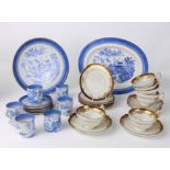 A small group of Copeland blue transfer printed dinner ware - early 20th century, decorated in the