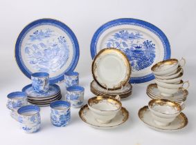 A small group of Copeland blue transfer printed dinner ware - early 20th century, decorated in the