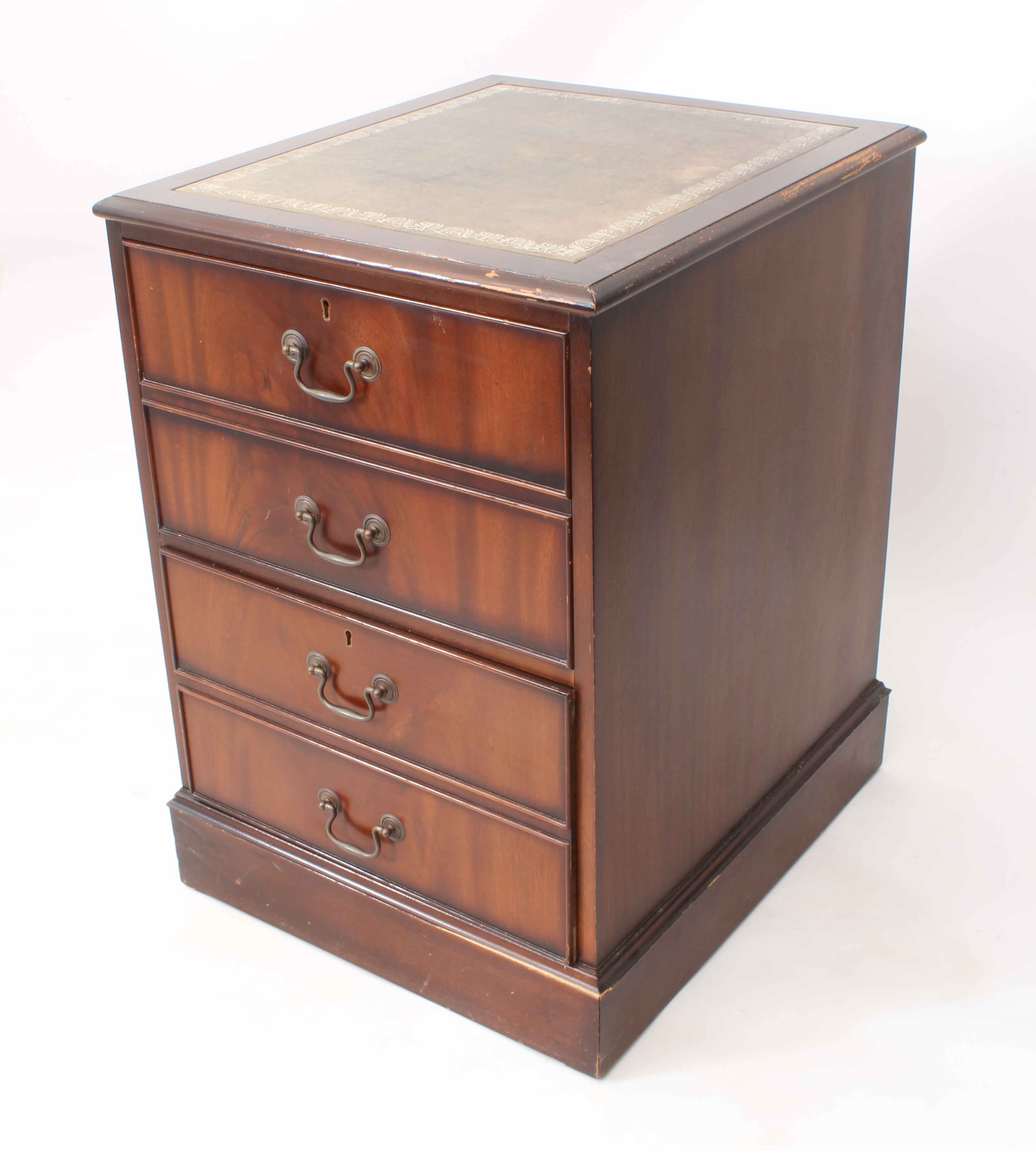A closely matched pair of reproduction Georgian-style mahogany two-drawer filing cabinets - the - Image 4 of 5