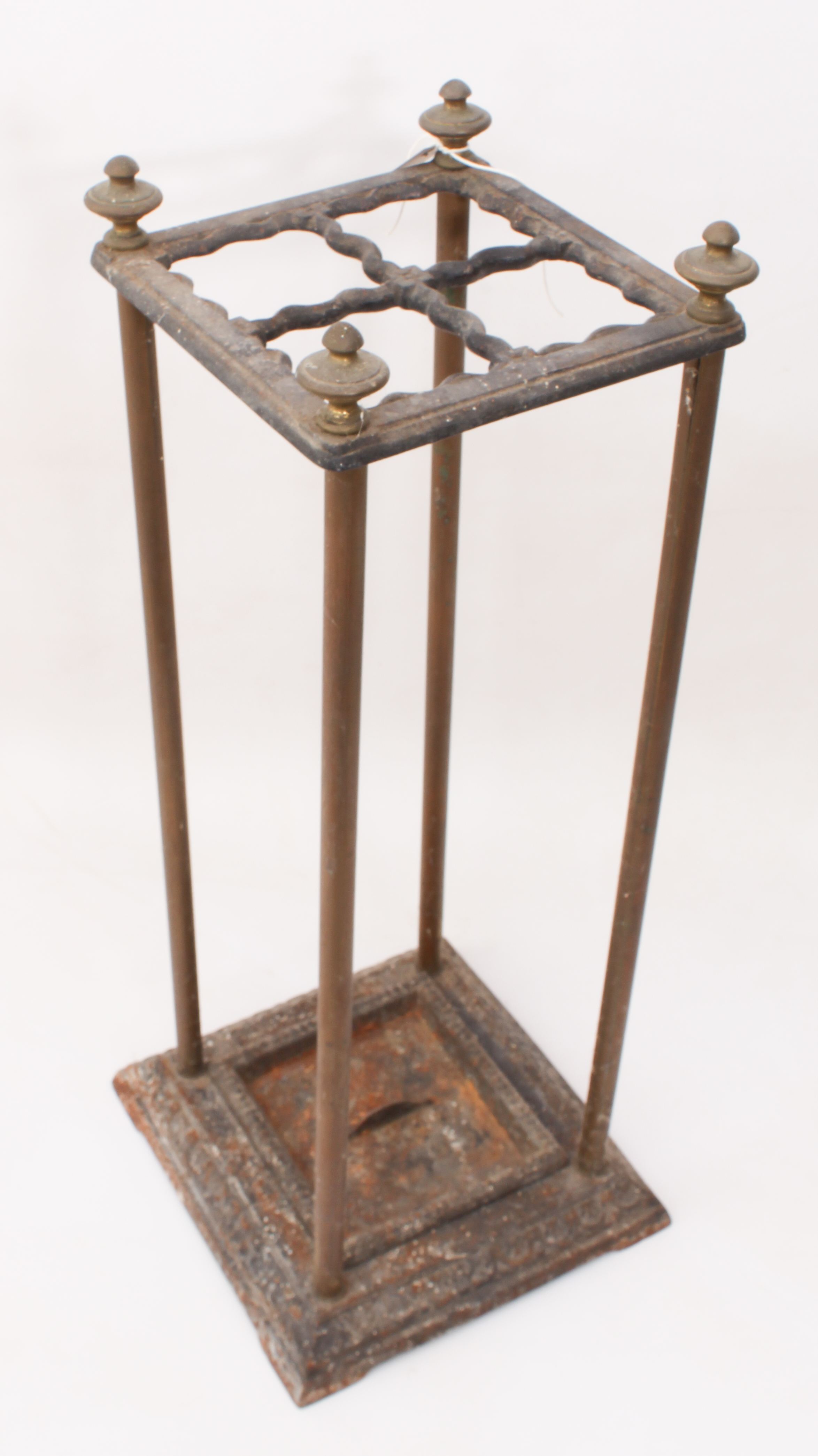 A Victorian-style cast iron and brass stick-stand - 62 cm high. - Image 2 of 4