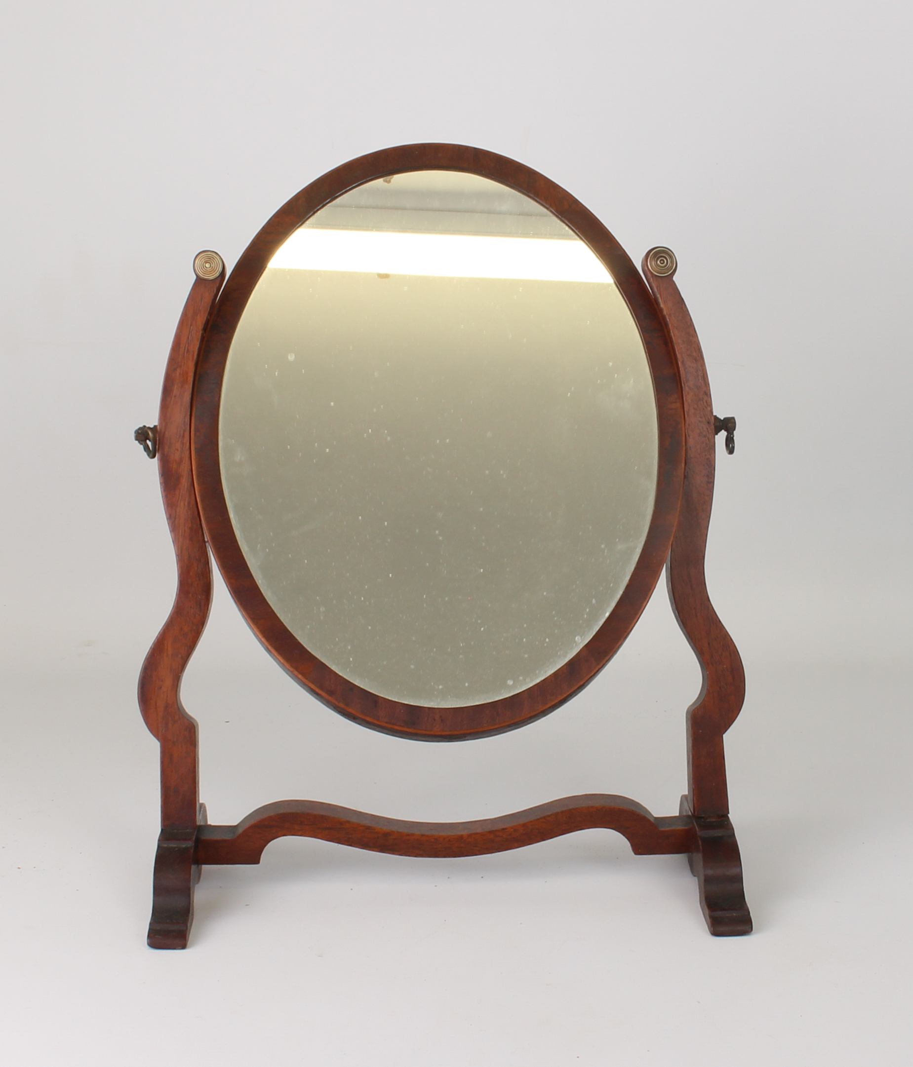 Three mahogany toilet mirrors - one early 19th century, with a rectangular plate within reeded - Image 3 of 4