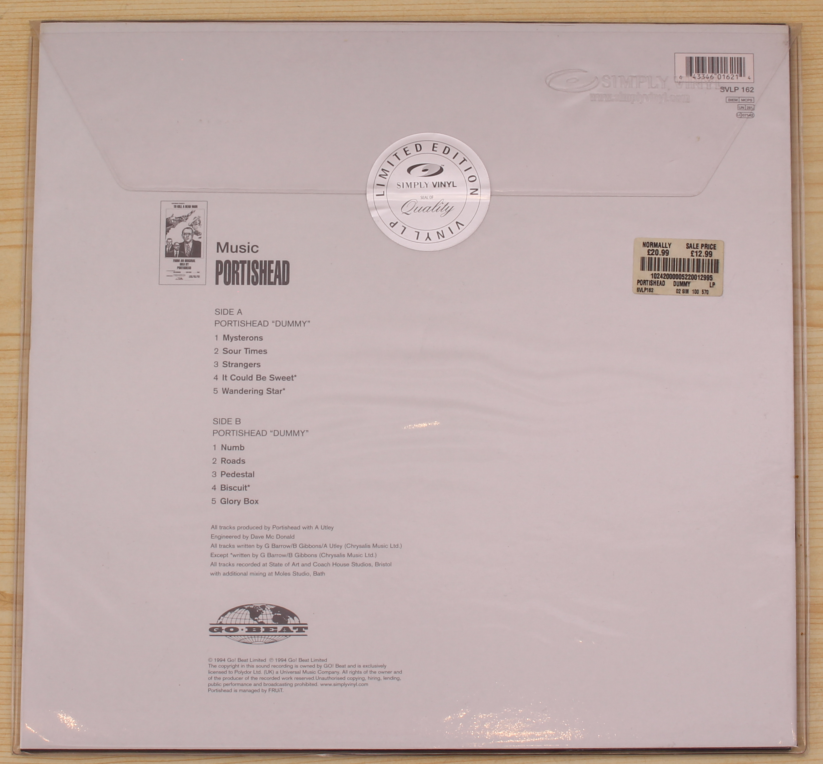 Portishead - Dummy (UK 2000 limited edition re-issue Simply VInyl SVLP 162 sealed). - Image 2 of 2