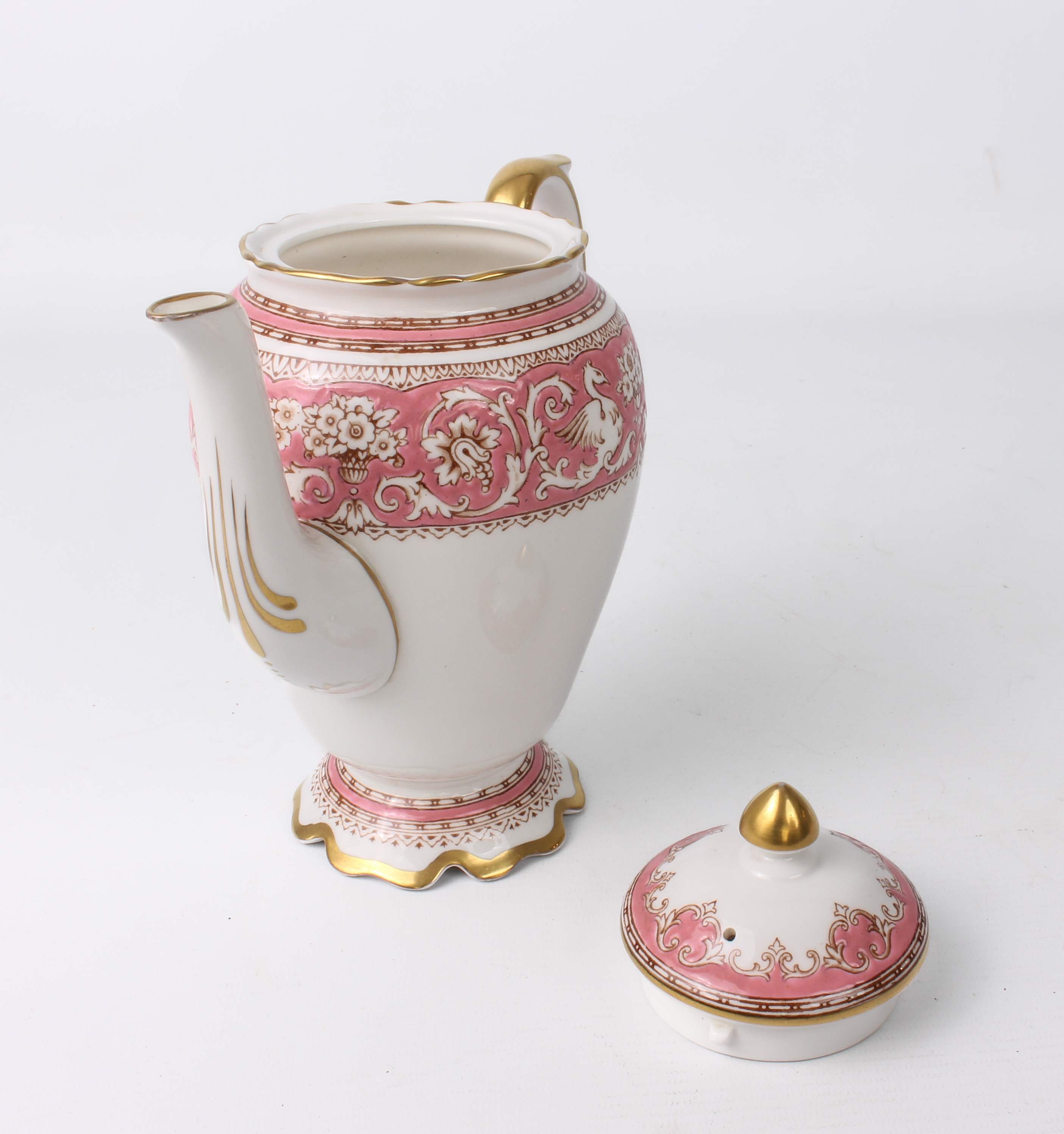 A Crown Staffordshire bone china coffee service - 1930s, 'Ellesmere' pattern, with decoration of - Image 4 of 5