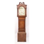 An early 19th century oak eight-day longcase clock by Pearce of Stratford - the signed, painted