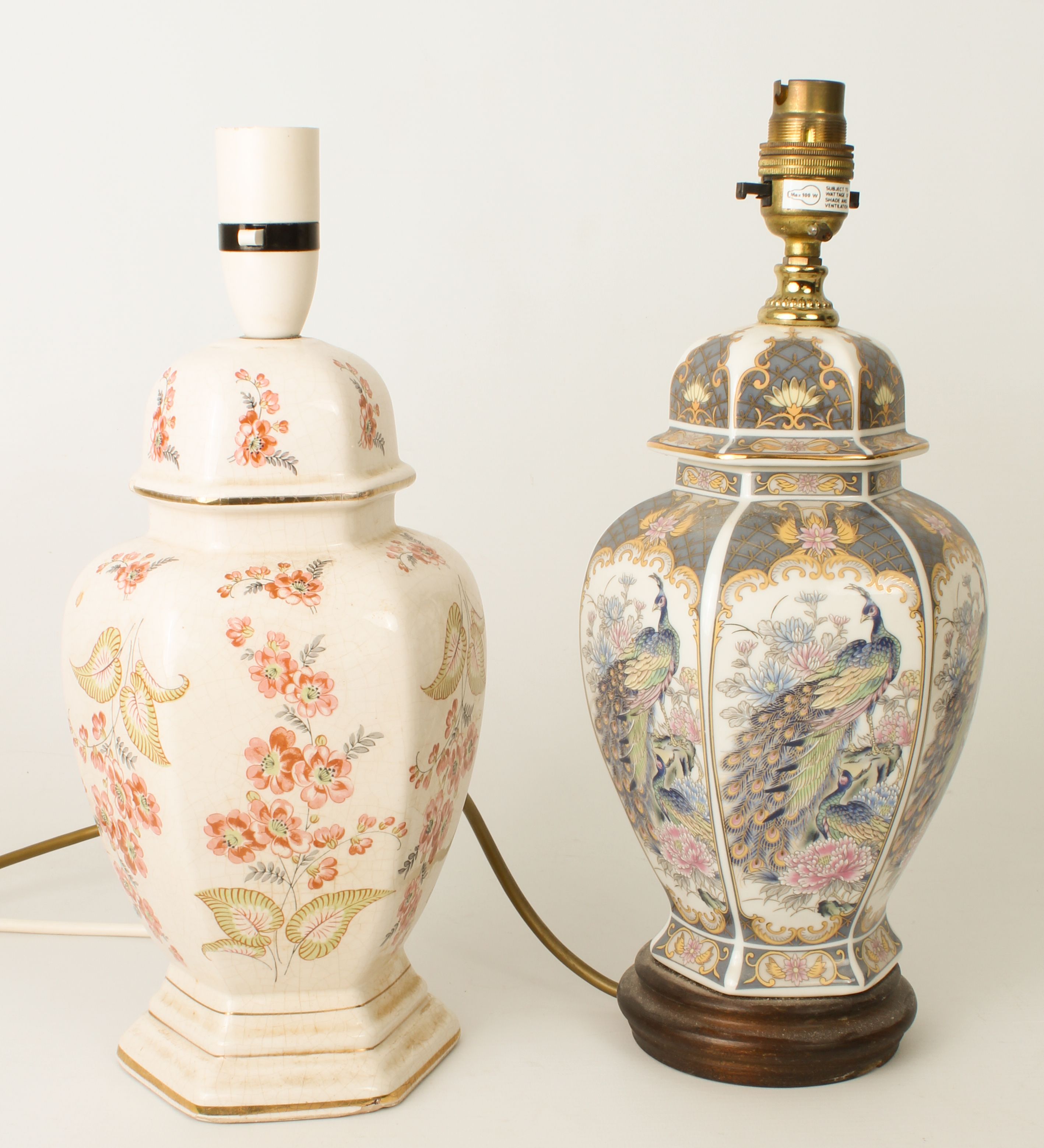 Four table lamps - comprising two china Oriental-style covered vase-type lamps, late 20th century, - Image 3 of 3