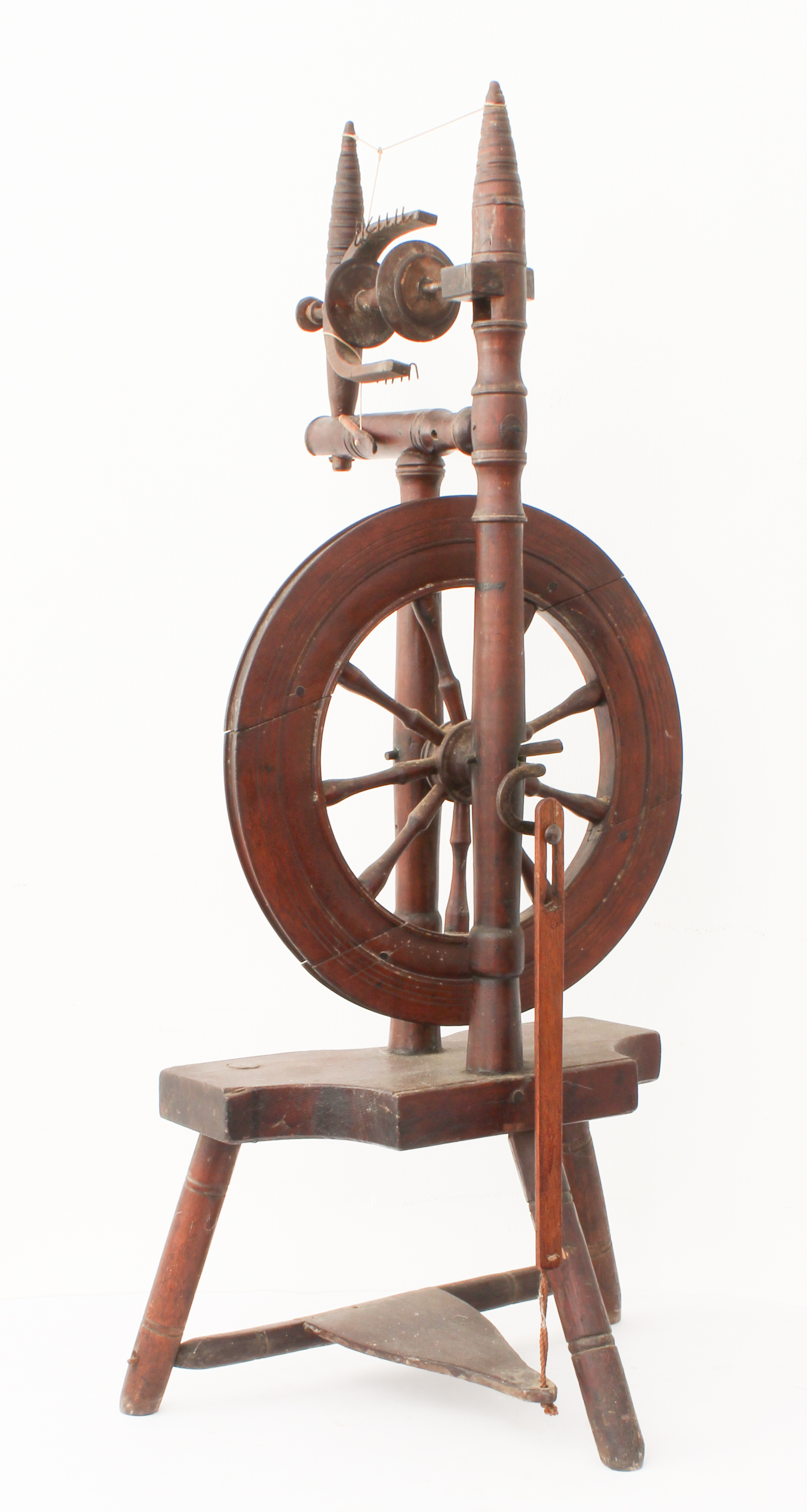 Two antique spinning wheels - some missing parts. - Image 2 of 5