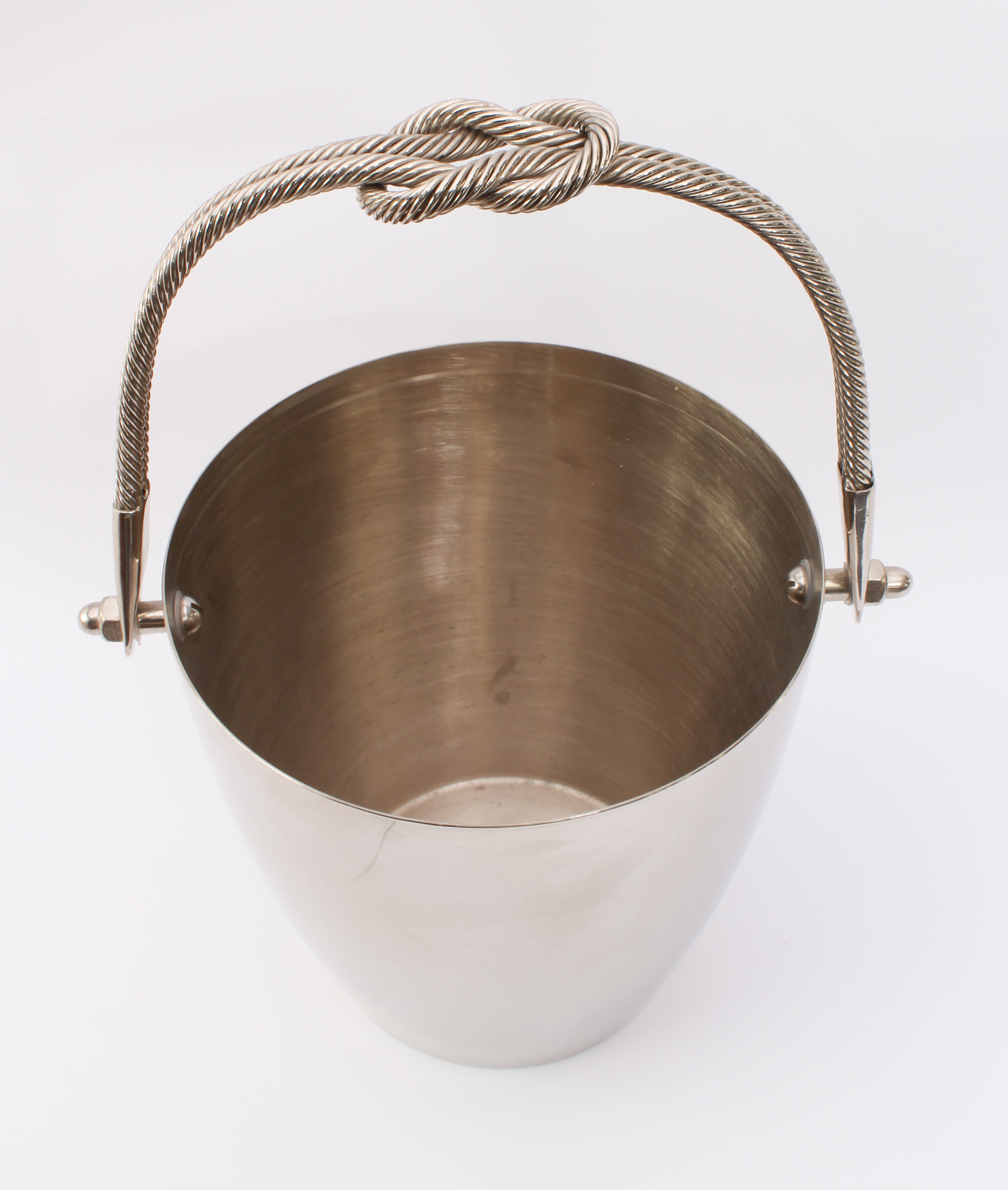 A stainless steel wine cooler - the swing-handle fashioned as twin ropes with central reef knot, - Image 2 of 2