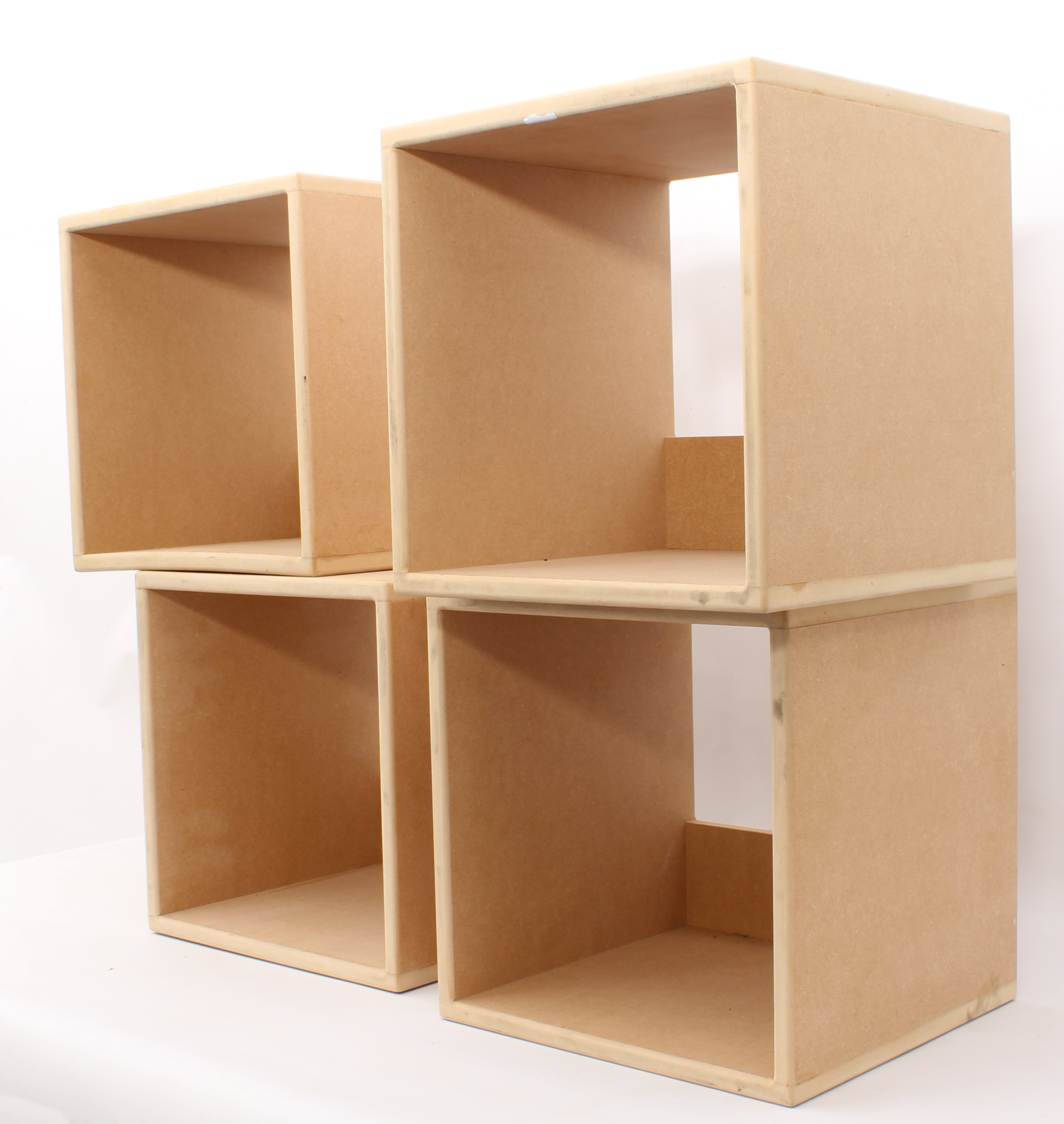 Four MDF stackable storage cubes for vinyl 12in LP records - Bild 2 aus 3