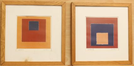 Two colour abstract prints after Roy Speltz (American, b.1948) - 'Untitled I' and 'Untiled II', both