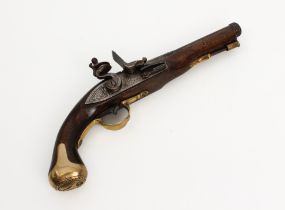A Napoleonic style flintlock pistol (a/f)