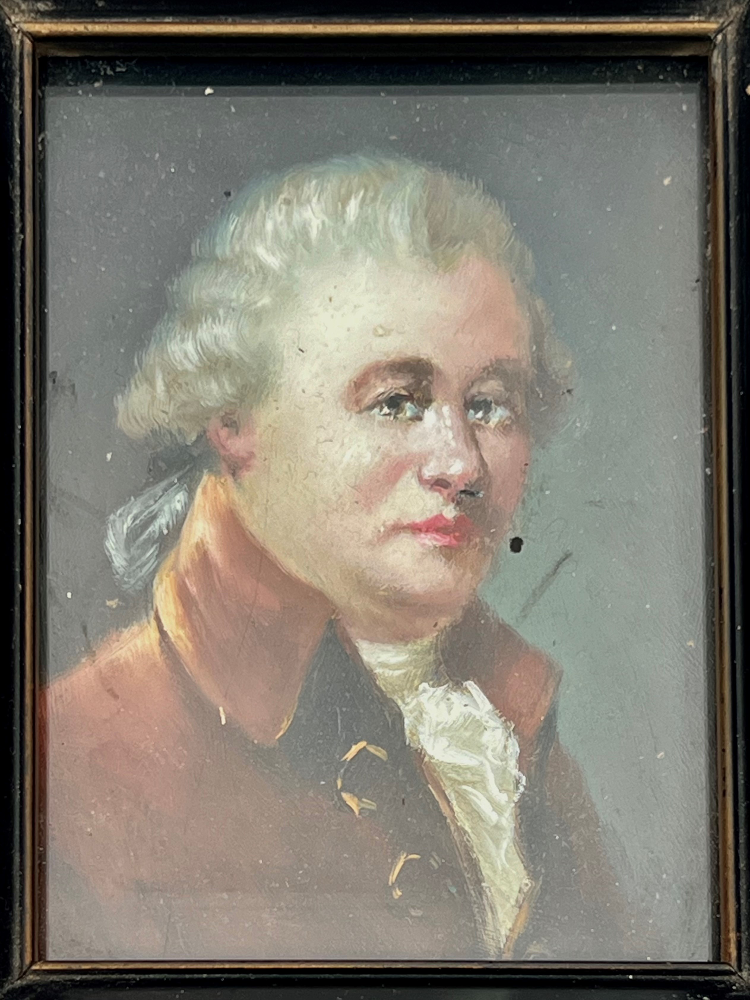 Continental School (19th century) - a pair of portrait miniatures of gentlemen, oil on card, 9 x 6.3 - Image 6 of 6