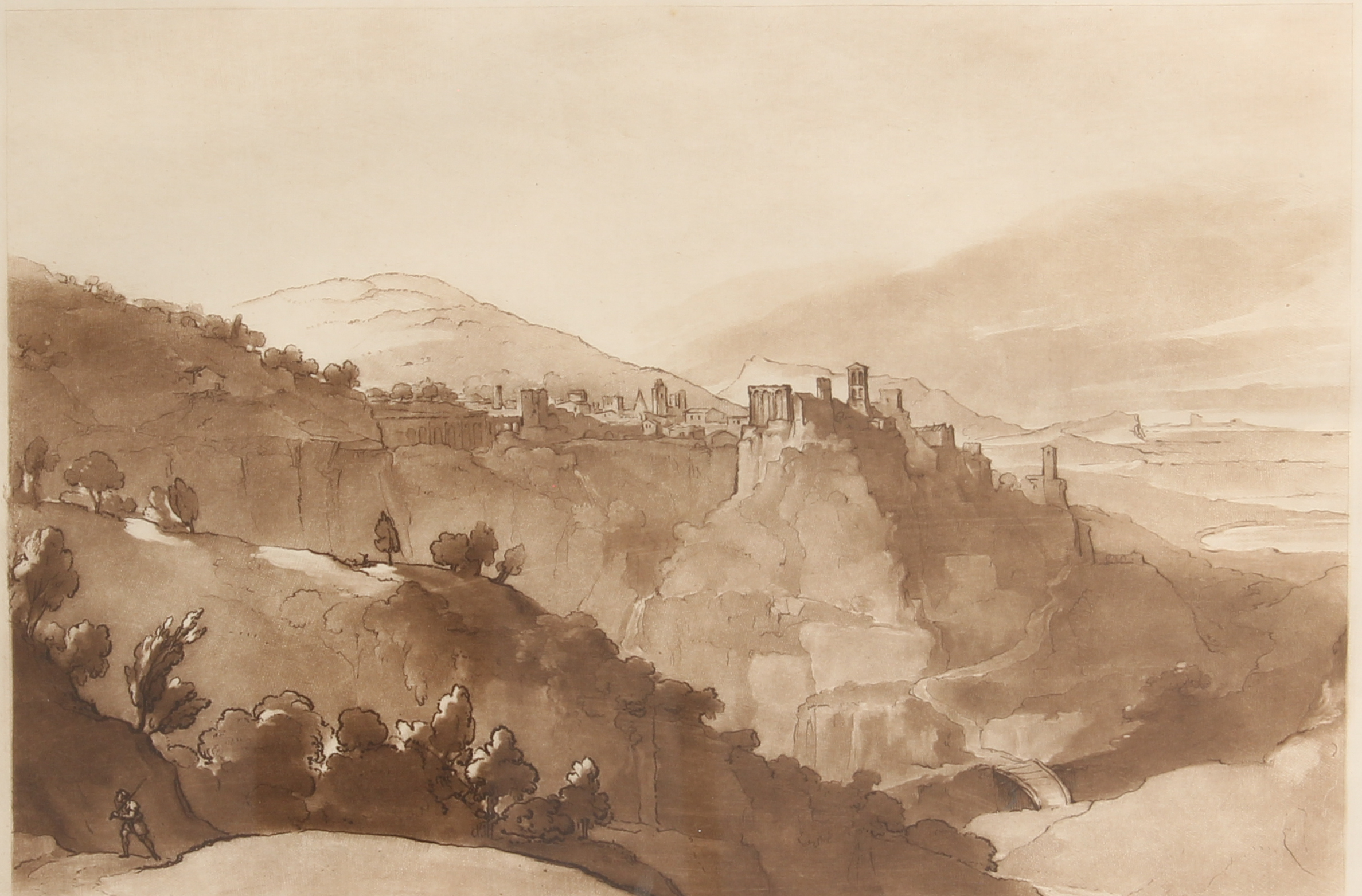Richard Earlom (1743-1822) after Claude Lorraine a pair of pastoral landscapes etchings with - Image 3 of 4