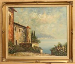 J. Hammer (second half 20th century) Mediterranean coastal scene oil on canvas board, signed lower