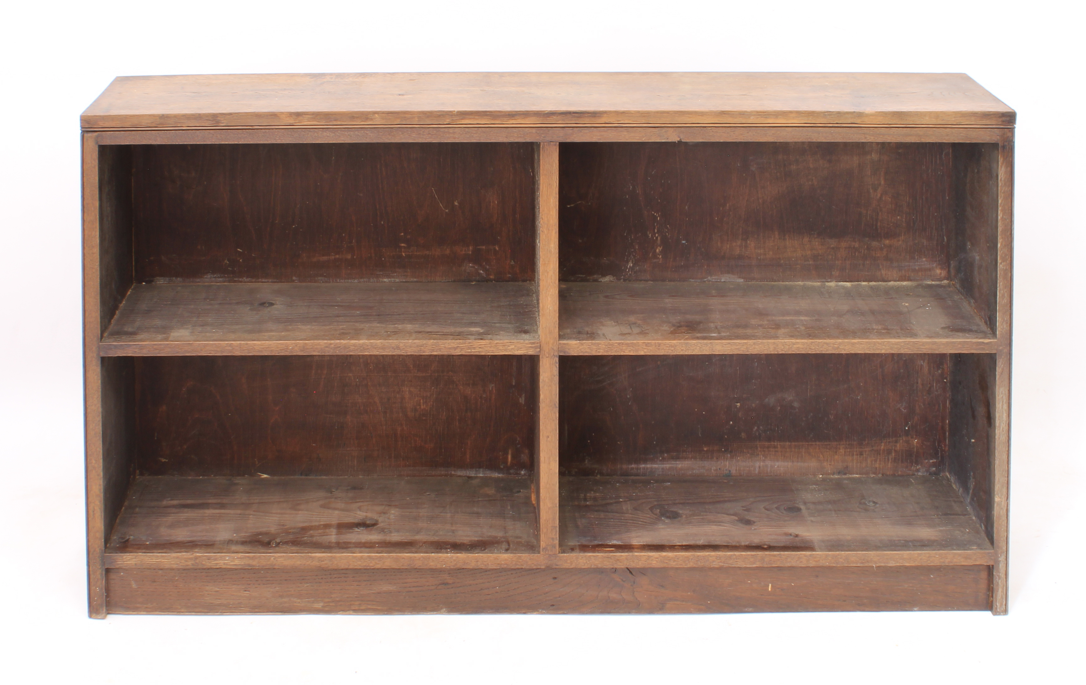 Three open bookcases: 1. two mid-20th century, one in teak, with two adjustable shelves and - Image 2 of 6