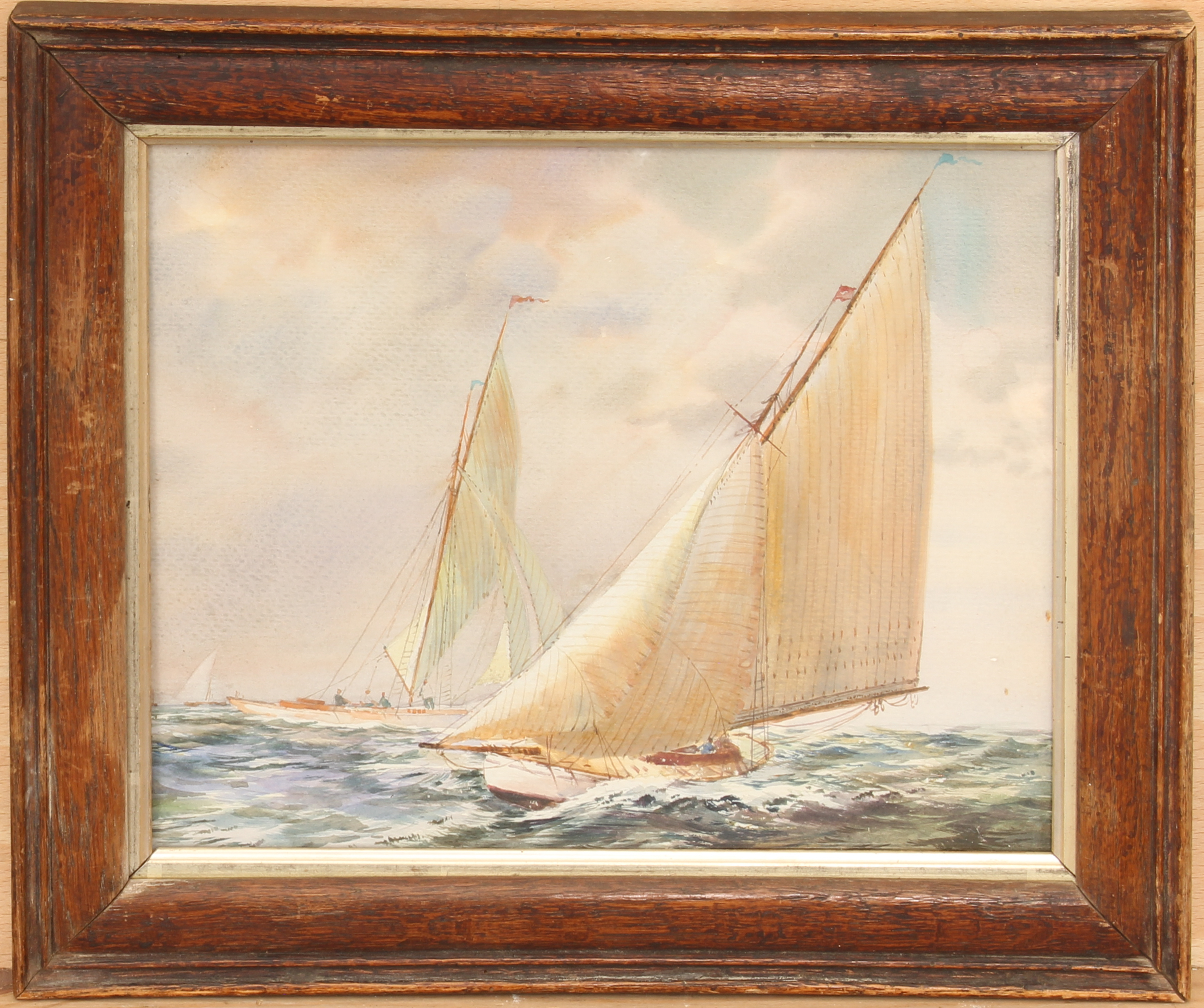 English School (second quarter 20th century) Racing yachts watercolour, unsigned 9 x 11 in (22.9 x - Image 2 of 3