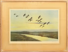 Peter Scott (British, 1909-1989) 'Geese at Morning Flight' limited edition colour lithograph, signed