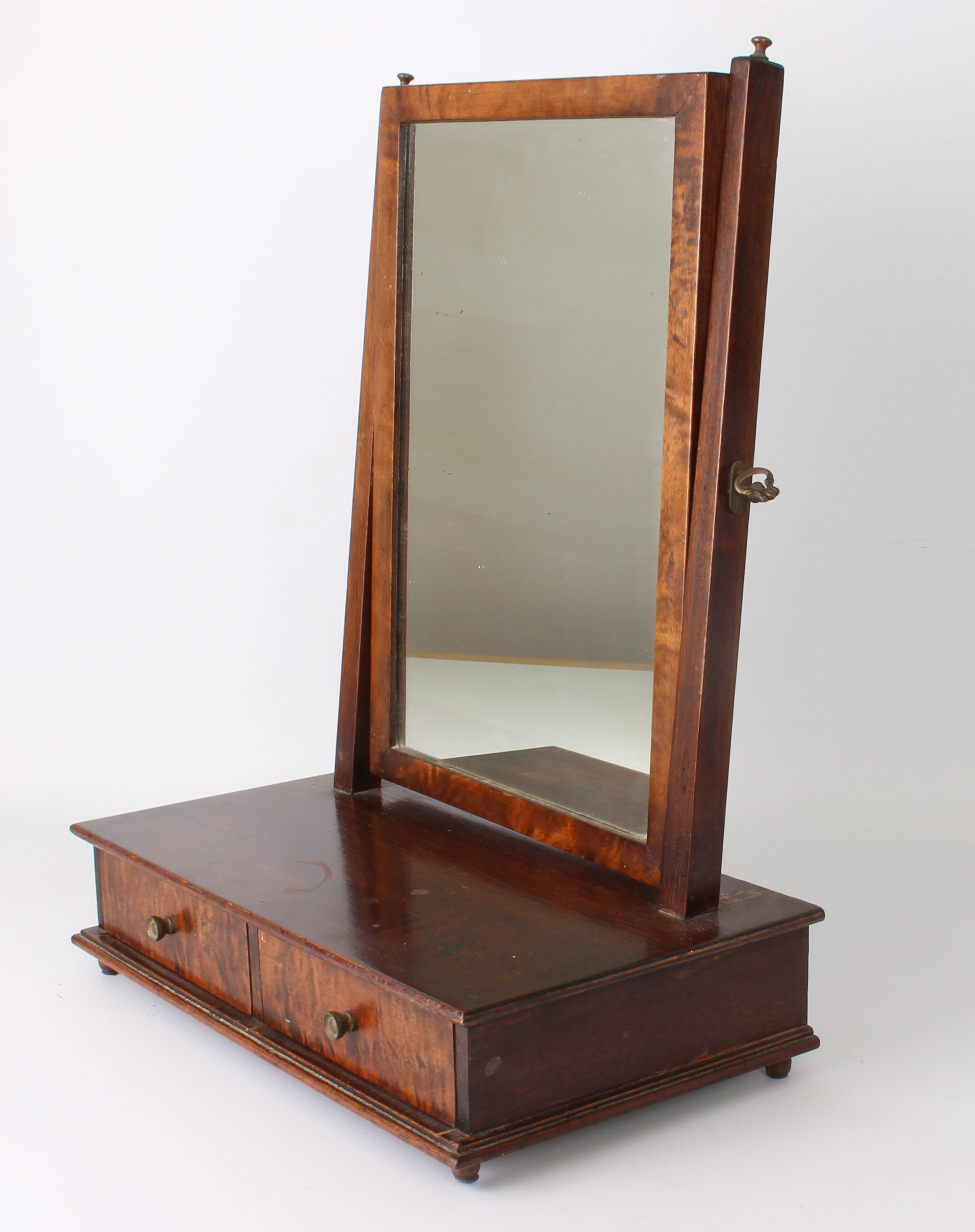 Three mahogany toilet mirrors - one early 19th century, with a rectangular plate within reeded - Image 4 of 4