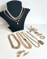 A collection of silver and costume jewellery - 1960s to modern, including a Swarovski brooch and a