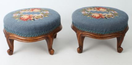 A pair of carved beech wood foot-stools - in the French Hepplewhite style, first half 20th