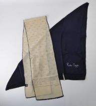 Christian Dior and Pierre Cardin vintage silk scarves