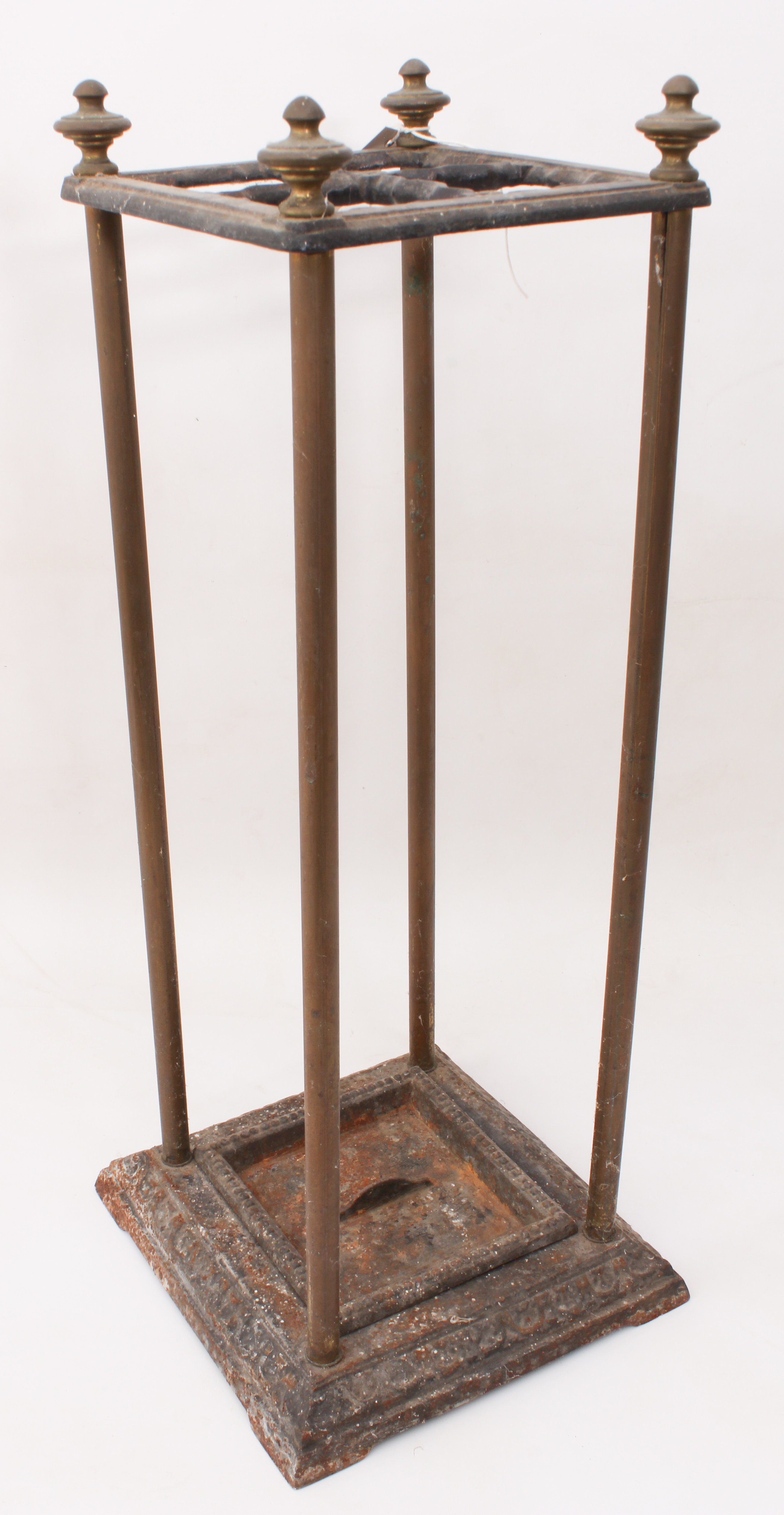 A Victorian-style cast iron and brass stick-stand - 62 cm high. - Image 3 of 4