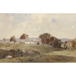 James Fletcher-Watson (British, 1913-2004) 'Yorkshire farm' watercolour, signed lower right,