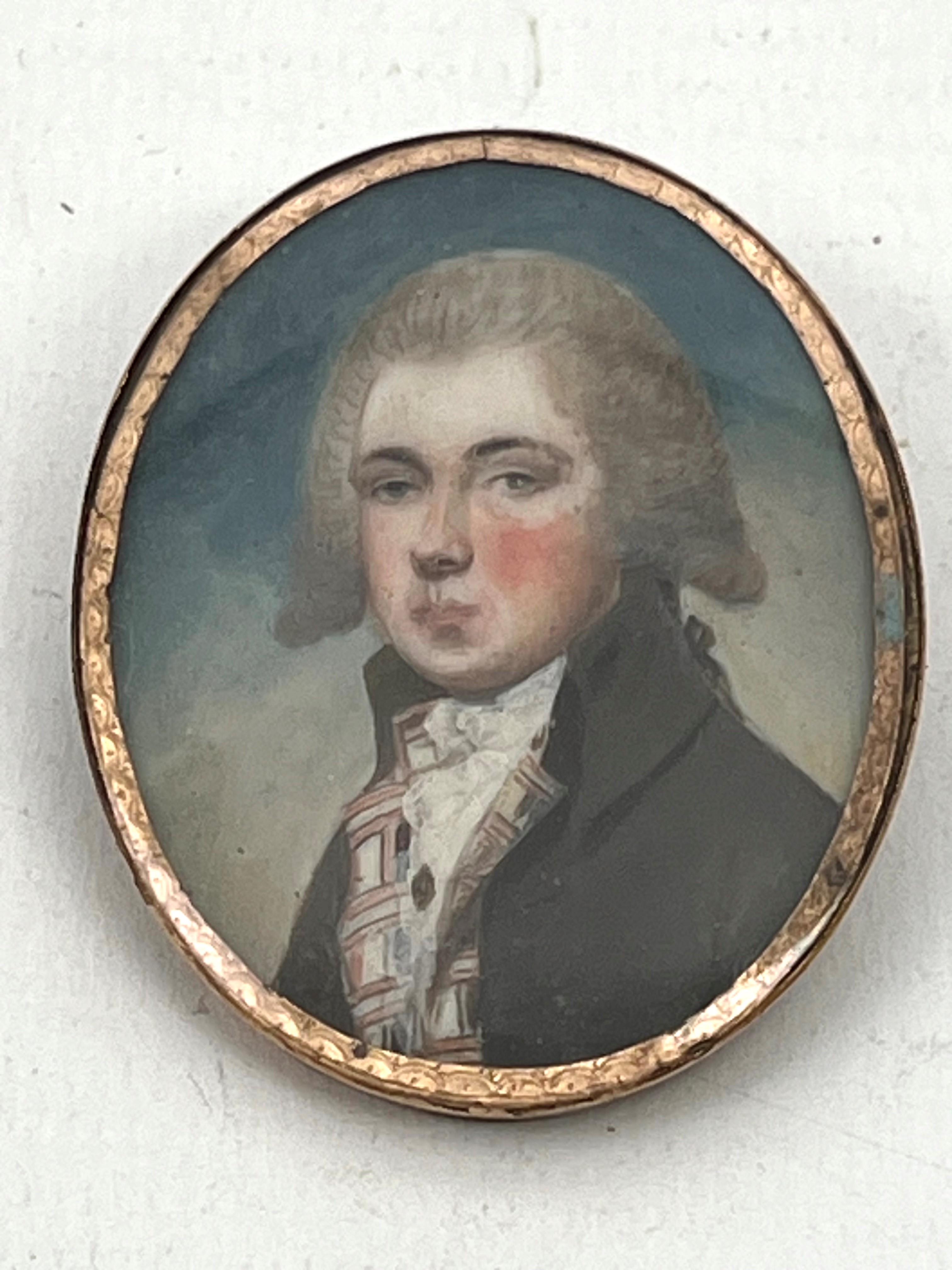 An English School, late 18th century portrait miniature of a young gentleman - oval oil on ivory,