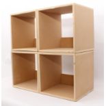 Five MDF stackable storage cubes for vinyl 12in LP records