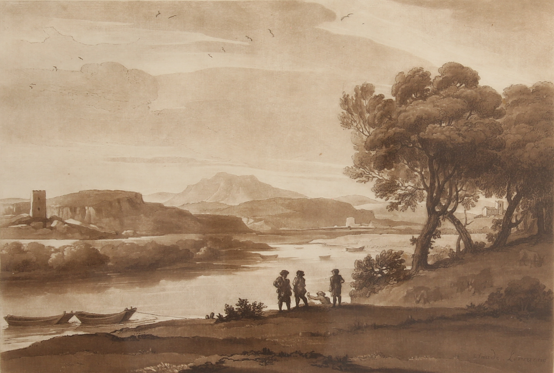 Richard Earlom (1743-1822) after Claude Lorraine a pair of pastoral landscapes etchings with - Image 4 of 4