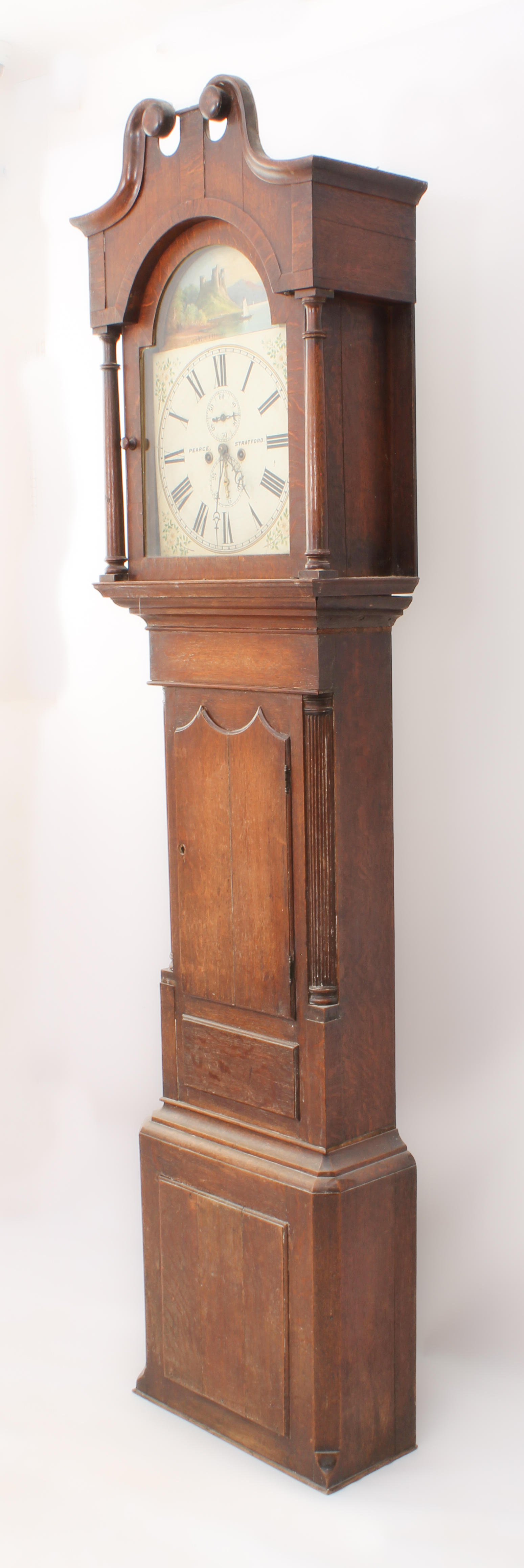 An early 19th century oak eight-day longcase clock by Pearce of Stratford - the signed, painted - Bild 2 aus 3