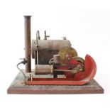 A Bowman Models 101 single cylinder Stationary Steam Engine - with wooden baseplate, 25.75 cm