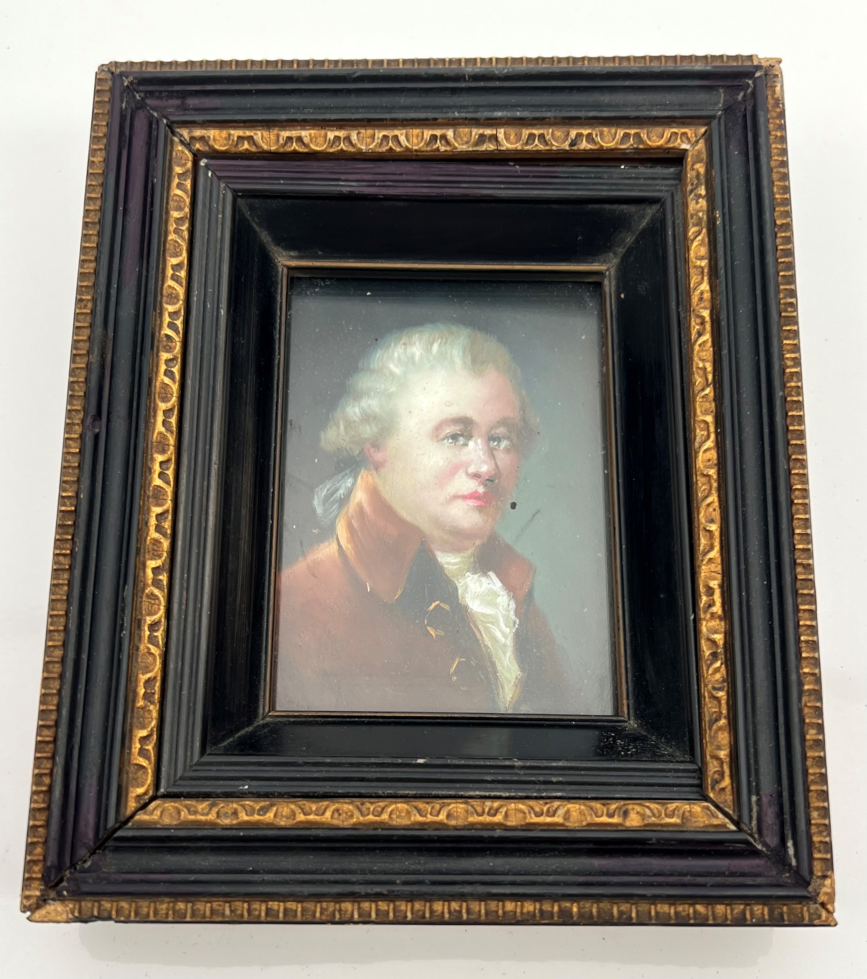 Continental School (19th century) - a pair of portrait miniatures of gentlemen, oil on card, 9 x 6.3 - Image 5 of 6