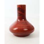 A faux-agate glass vase, probably Chinese - 20th century, of flask form, in purple and red