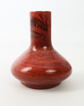 A faux-agate glass vase, probably Chinese - 20th century, of flask form, in purple and red