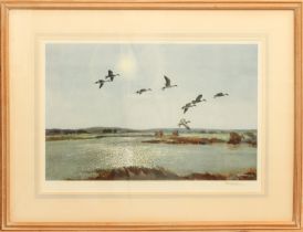 Peter Scott (British, 1909-1989) 'The Upland Pool - Pintails' limited edition colour lithograph,