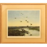 Peter Scott (British, 1909-1989) Mallards arriving at dusk limited edition colour lithograph, signed