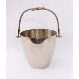 A stainless steel wine cooler - the swing-handle fashioned as twin ropes with central reef knot,